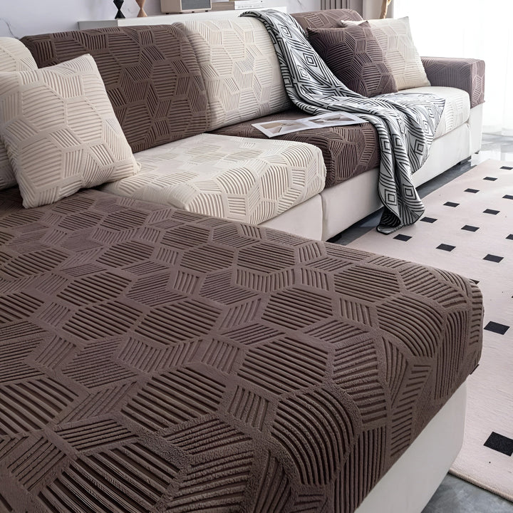 Jacquard sofabukser med geometrisk patruljemønster - mykt og dyreprint | Ideell for beskyttelse og koselige oppholdsrom