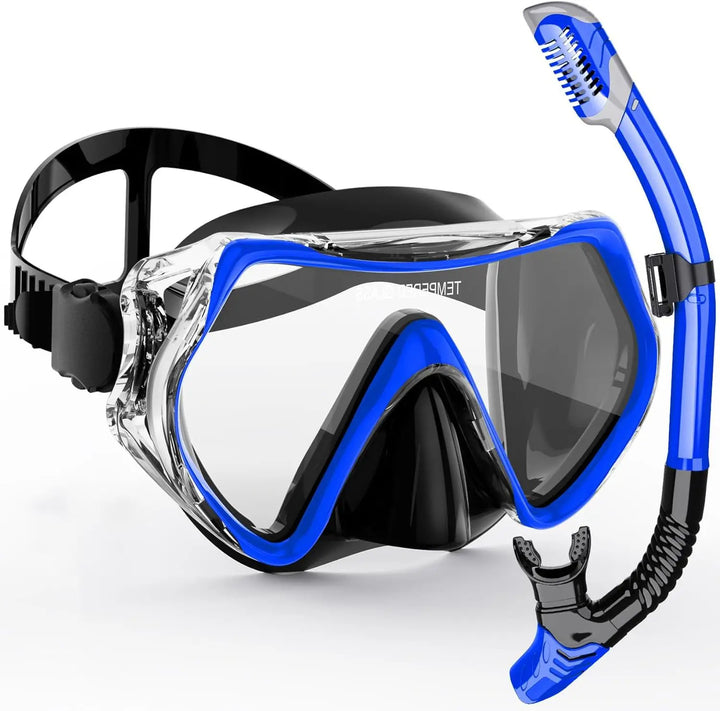 Skanto | AquaVision Snorkel Maske Sett for Voksne | Anti-Dugg & Slagbestandig | Silikon Kant & Tørr Snorkel | 180° Synsfelt