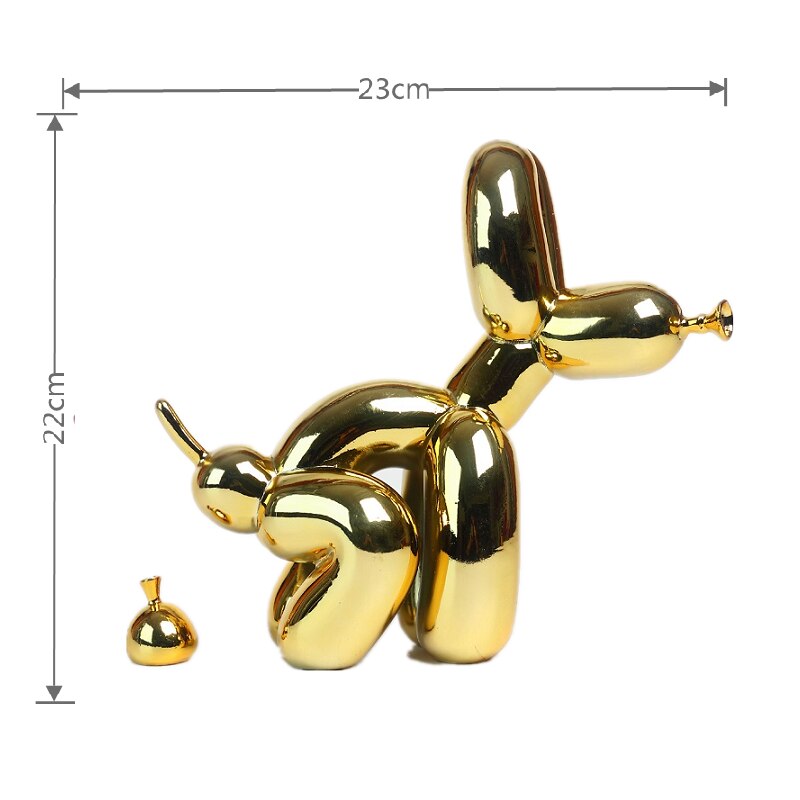 Skanto | Ballonghund Skulptur, Ballongkunst Statue, Mini Samlefigur, Hjemmedekorasjon, Harpiksk Figur, Skrivebordsdekorasjoner, Romdekorasjon