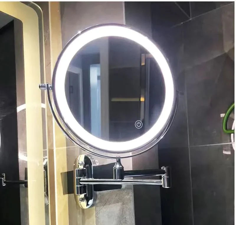 Skanto | Svart LED Oppladbart Speil for Makeup – 3-Farge Lys