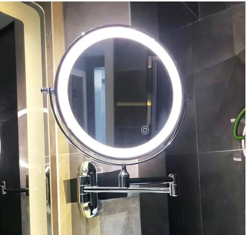 Skanto | Svart LED Oppladbart Speil for Makeup – 3-Farge Lys