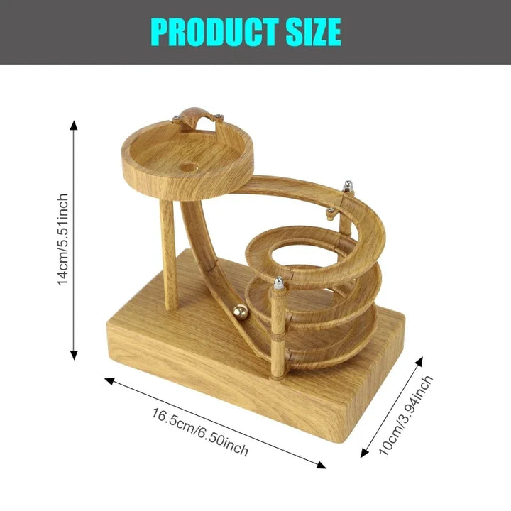 Skanto | Tre Holz Perpetual Spiral Motion Kinetic Ball Roller Vitenskapelig leketøy