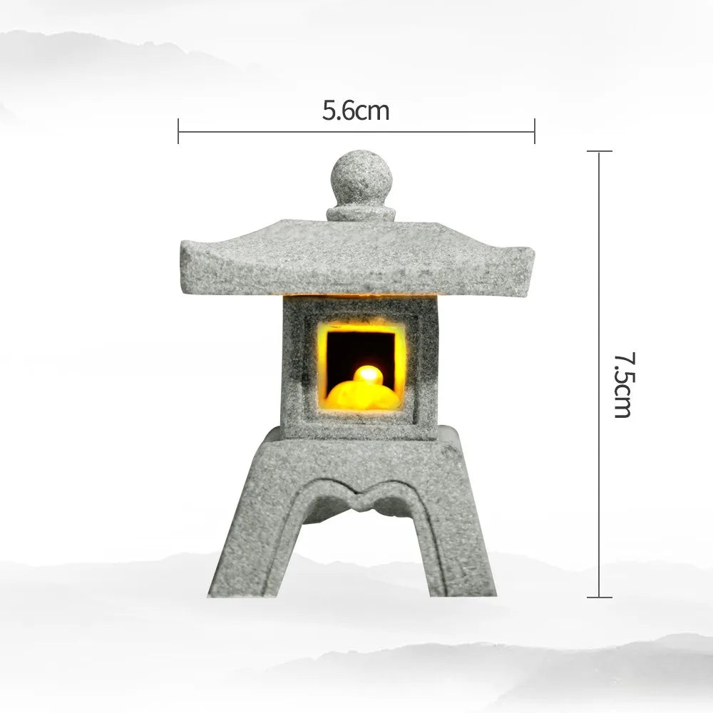 Skanto | Mini-Pagoda ZenStone | Sandstein Dekorasjon | For Hage, Bonsai & Zen Oaser | Håndlaget