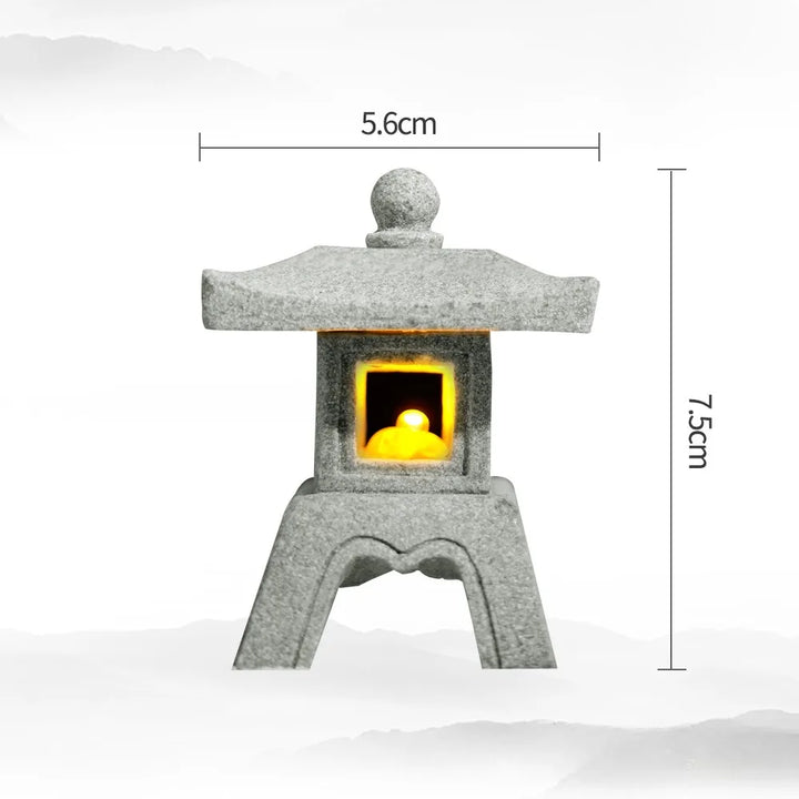 Skanto | Mini-Pagoda ZenStone | Sandstein Dekorasjon | For Hage, Bonsai & Zen Oaser | Håndlaget