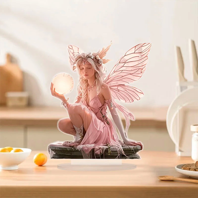 Skanto | Celestia Akryl Borddekorasjon Engel | Eventyr Stativ | 18 cm | Gave & Foto Rekvisitt