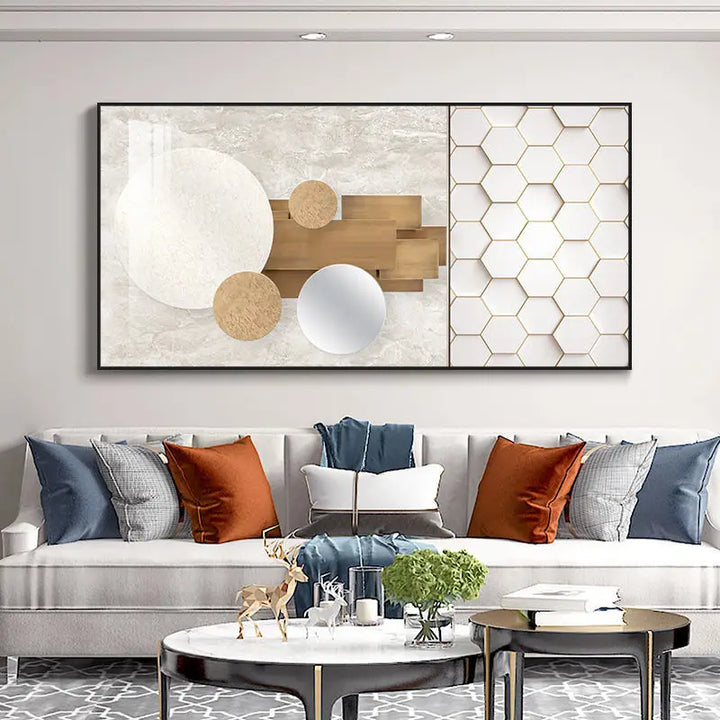 Moderne Estetikk Abstrakt Sol & Måne Veggkunsts Fine Art Lerretsutskrifter Bilder For Luksus Loft Stue Spisestue Livsstil Kunst Dekor | Skanto