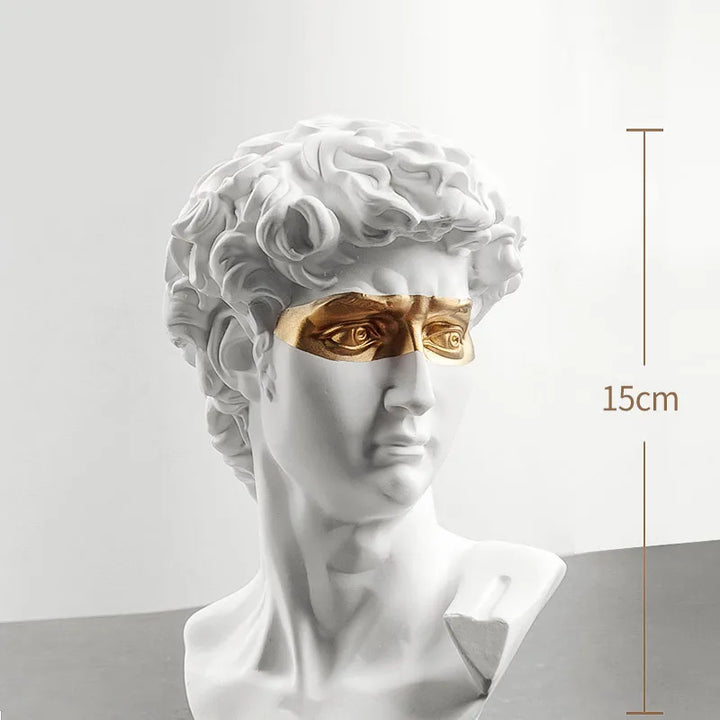 Skanto | Statuer for dekorasjon, 15 cm, David, kaffebord, hjemmedekorasjon, ornamente, byste av et rom laget av gips, hvit harpiks, dekorativ kunstskulptur