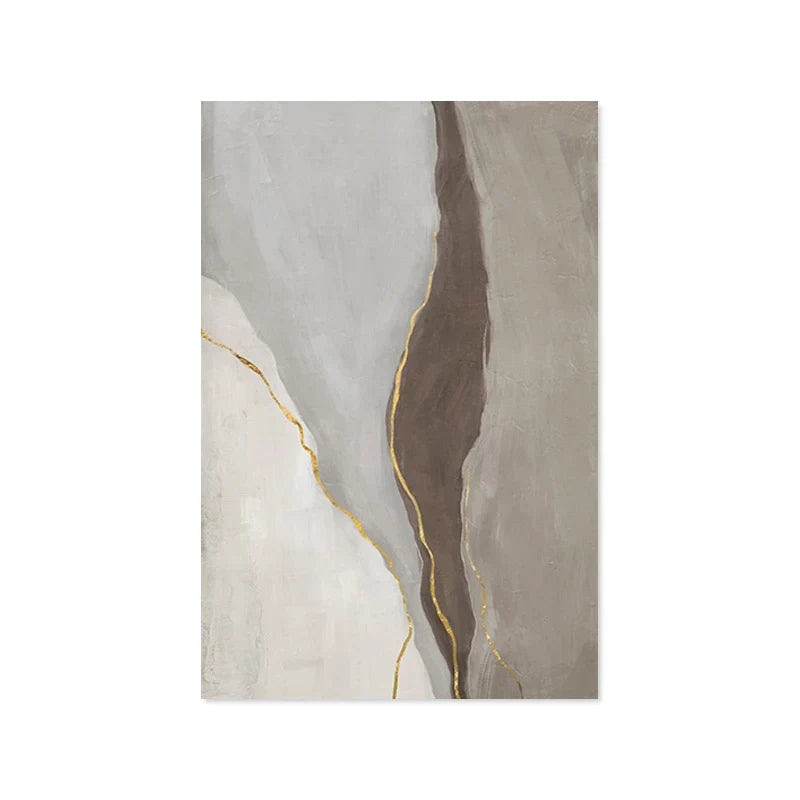 Moderne Geomorfiske Abstrakte Veggkunst Kunsttrykk Grå Beige Brun Lerretsbilder For Stue Moderne Hjem Interiør Dekor | Skanto