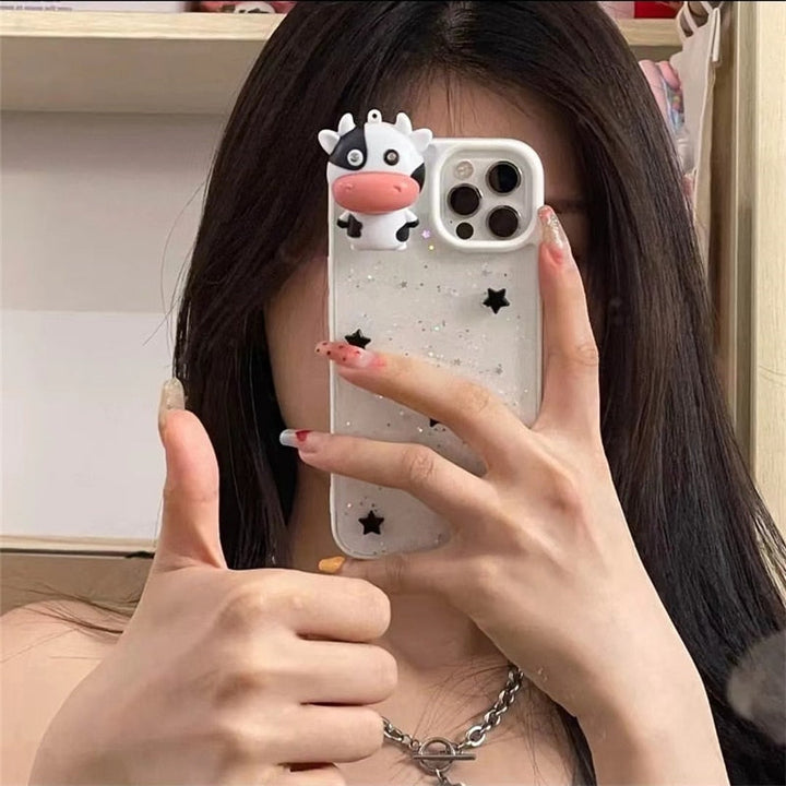 Skanto | Glødende Ku 3D Transparent iPhone Case