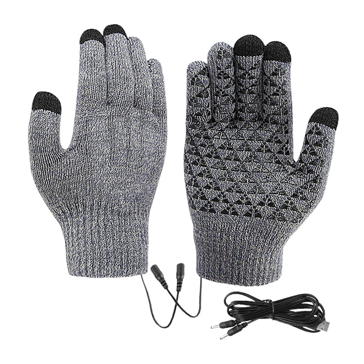 Skanto | Oppvarmede Hansker FROSTIQ | USB Lading | Berøringsskjerm & Slipperik | Vinter Termiske Hansker for Utendørs & Sykling