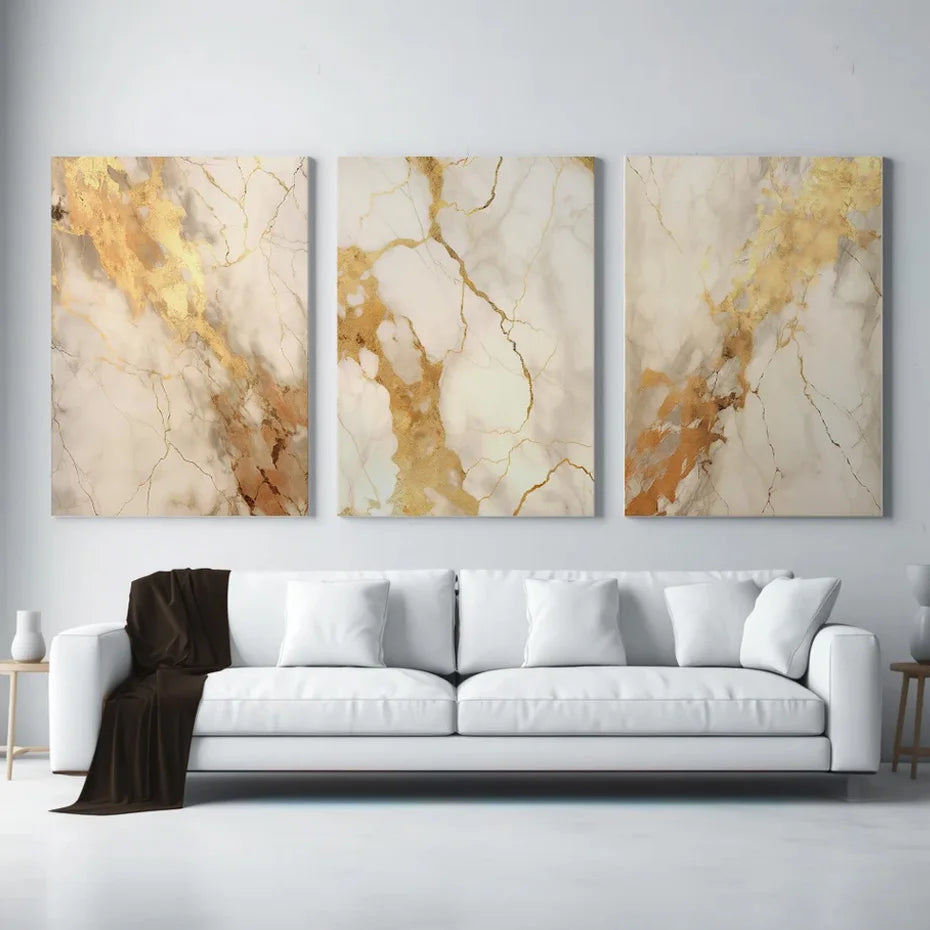 Moderne Svart Beige Gylden Flytende Marmor Utskrift Abstrakt Veggkunst Fine Art Lerret Utskrifter Bilder For Stue Soverom Innredning | Skanto