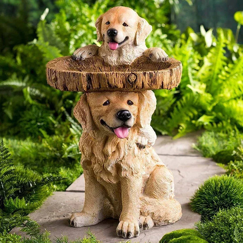 Skanto | Golden Retriever Valp Fugl Bad Hage Statue