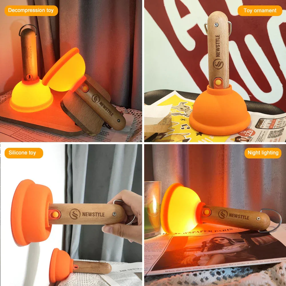 Plunger Stil Stressreduksjon LED Nattlampe | Skanto