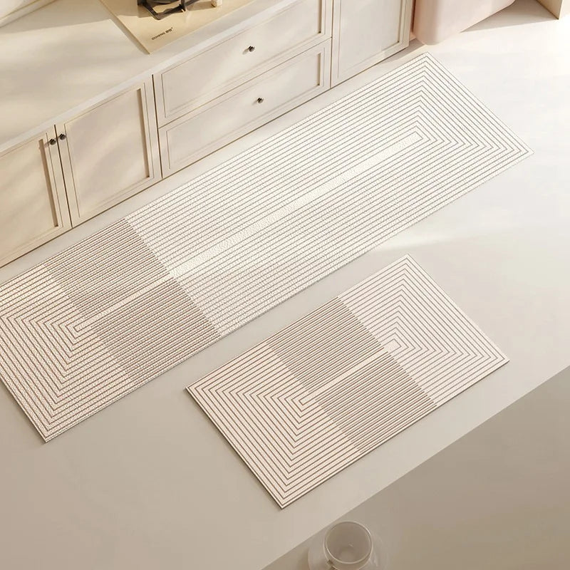 Skanto | Pureterra | Kjøkkentepppe Super Absorberende | Anti-skli & Vaskbart | Diatomitt Design | Oval & Lang Form | Komfortteppe for Kjøkken & Bad