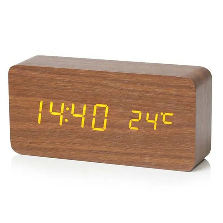 Skanto | EcoTime Tre Digital Vekkerklokke | LED Display | Moderne Design | Stille | Miljøvennlig