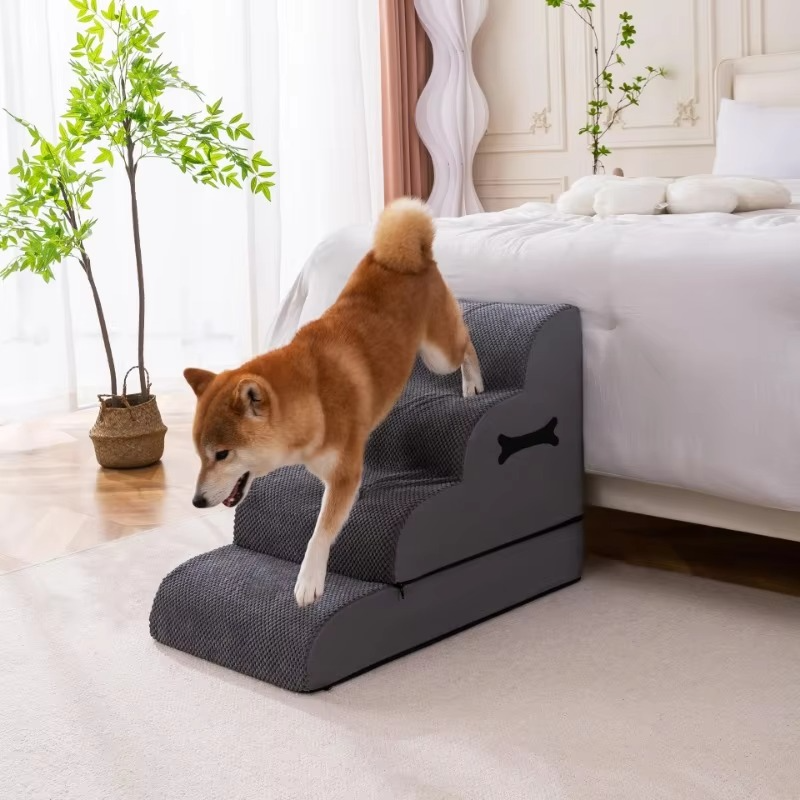 Skanto | Buede hundetrapper for små og mellomstore kjæledyr – Sofa og seng tilgangstrinn