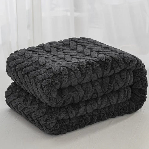 Skanto | Jacquard Fleece Teppe CozyWeave | Enkelt Lag & Dobbeltsidig | Myk Tafu & Shu Bomull Fleece | For Høst & Vinter