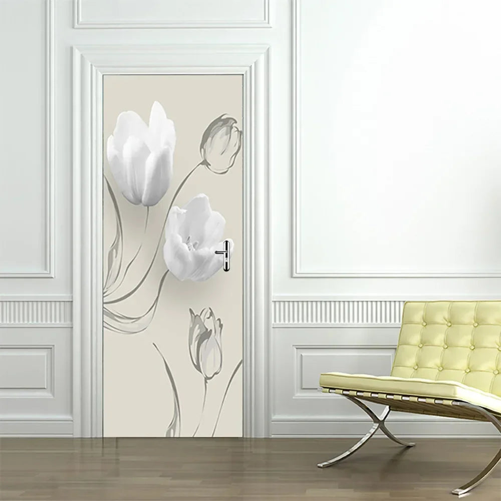 Moderne Abstrakt Perle Geometrisk Dørklistremerke Mural Avtakbar PVC Vinyl Peel N Stick Veggkunst Mural Klistremerke For Innendørs Dører Kreativ DIY Hjem Deko | Skanto