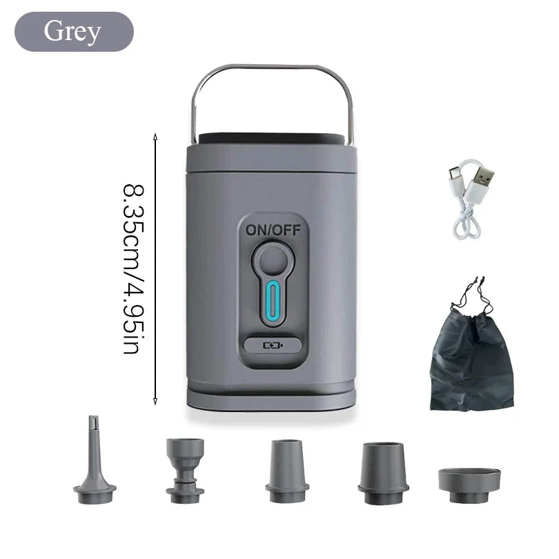 Mini luftpumpe USB-C med 5 dyser – 200 L/min | Skanto