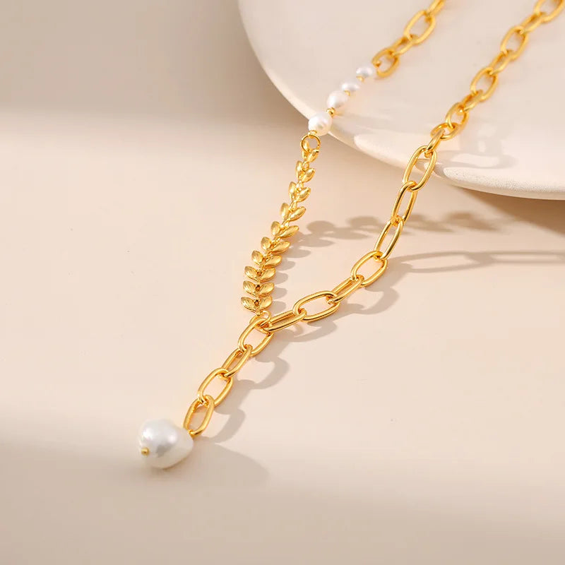 Skanto | 18k Minimal Mix Kjede Lariat Halskjede