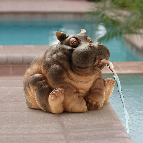 Skanto | Lekfull Flodhest Hage Sprinkler Statue