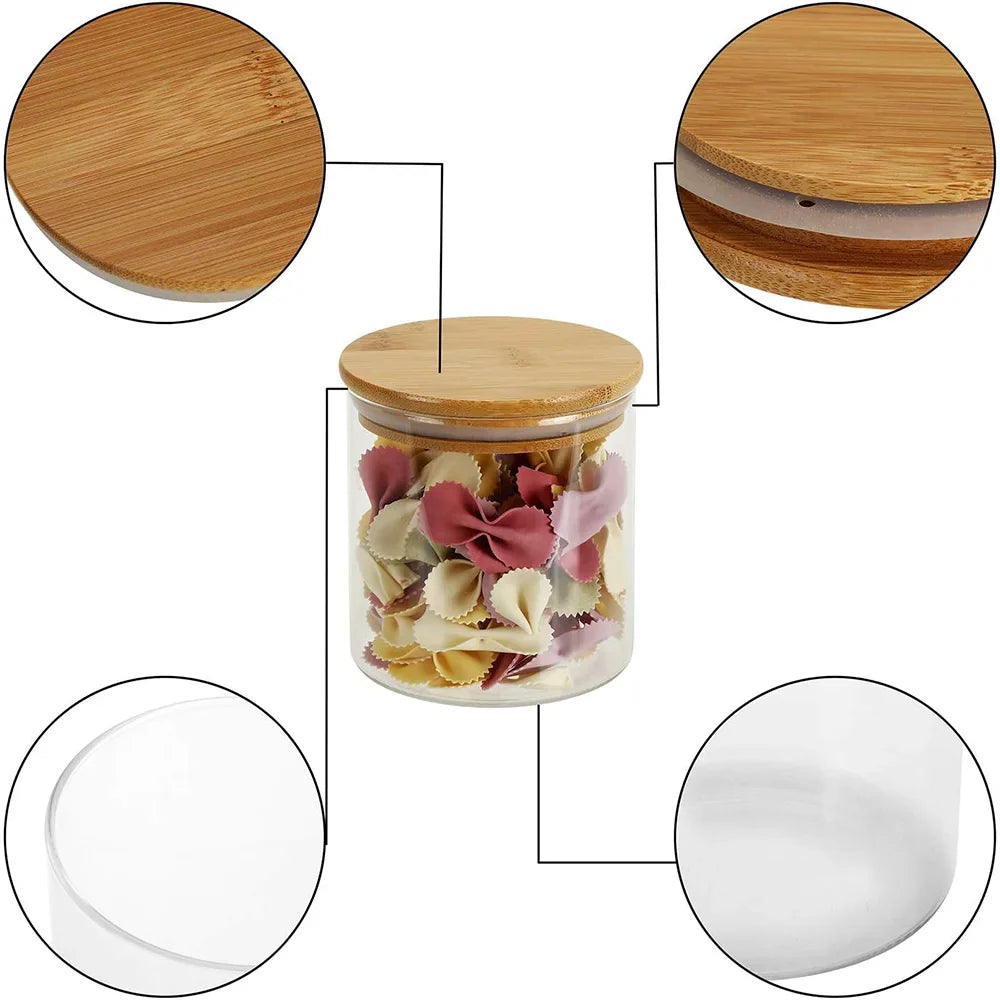PureVorrat Glass Container Set – Oppbevaringskrukker med Trellokk | Tett og Stilfull | Moderne Kjøkkenoppbevaring | Skanto