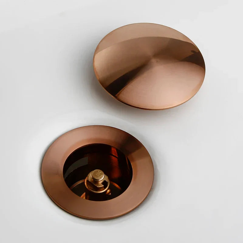Bagnolux Rose Gold Sink Drain Valve Skanto