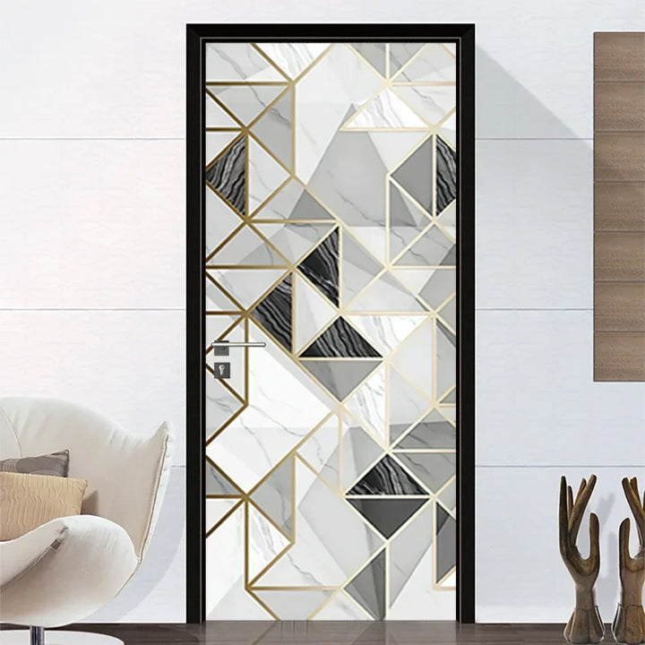 Moderne Abstrakt Perle Geometrisk Dørklistremerke Mural Avtakbar PVC Vinyl Peel N Stick Veggkunst Mural Klistremerke For Innendørs Dører Kreativ DIY Hjem Deko | Skanto