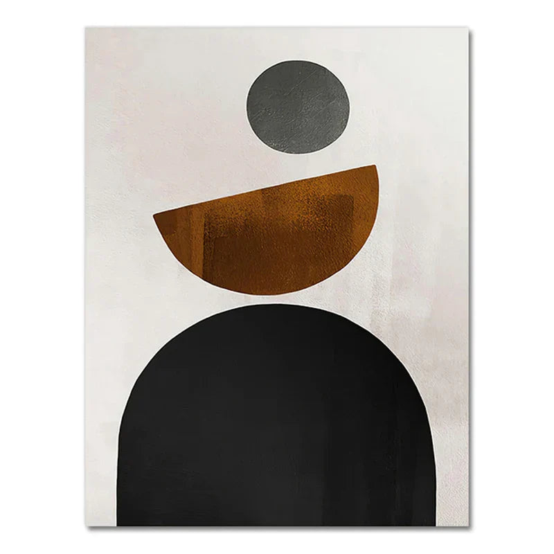 Skandinavisk Minimalistisk Geometrisk Mørke Nøytrale Farger Veggkunst Fine Art Lærred Utskrifter Moderne Abstrakte Bilder For Stue Hjem Dekor | Skanto