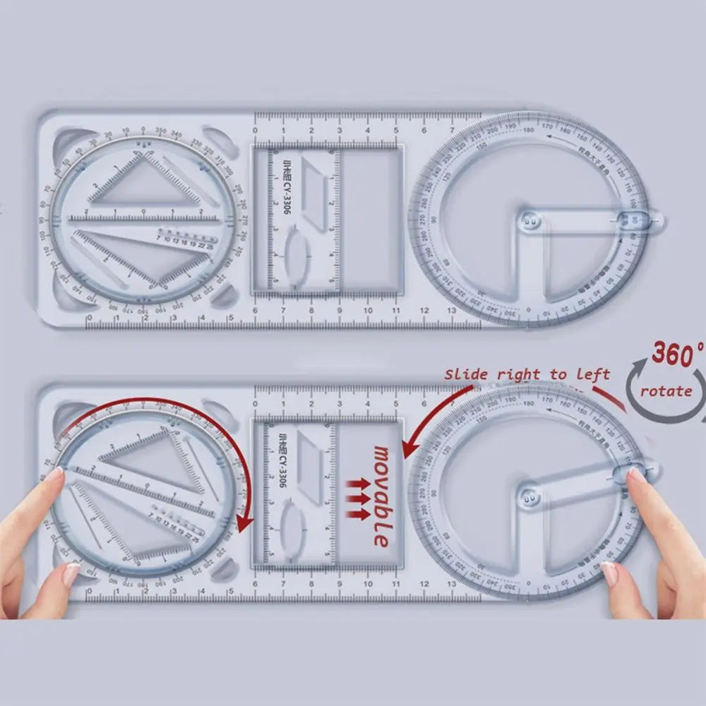 Matematikk Genius Multi-Vinkel Tegning Presisjon Linjal | Skanto
