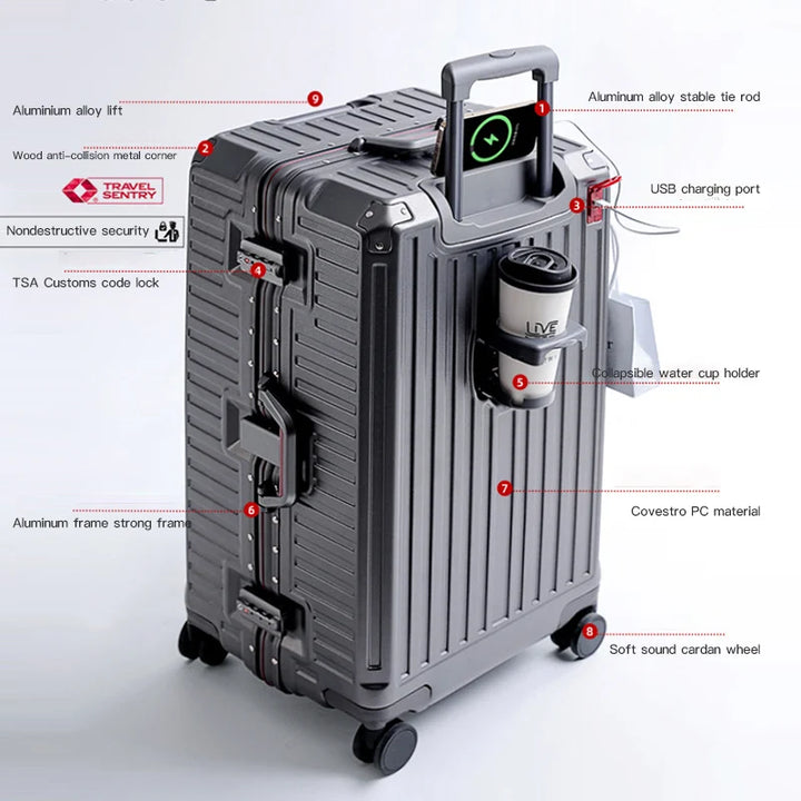 Skanto | Bredt Håndtak Hardcase Koffert – Lisboa