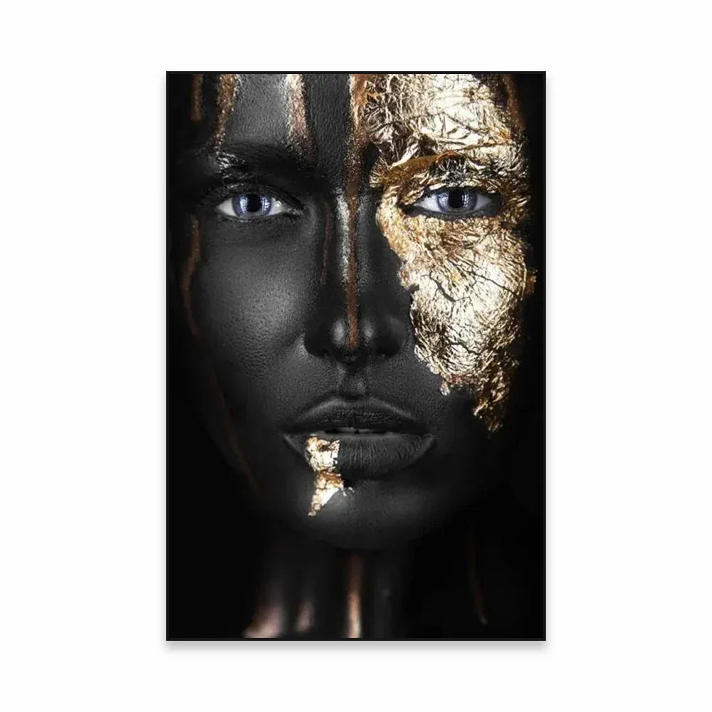 Golden Girl Fashion Veggkunst Fine Art Lerret Utskrifter Moderne Abstrakt Portrettbilder For Stue Soverom Boutique Salong Kunst Decor | Skanto