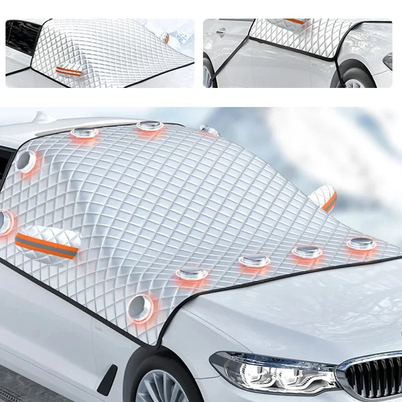 Skanto | Magnetisk bil frontrute deksel FrostGuard Max | Vinter isbeskyttelse & Sommer UV-beskyttelse | Vanntett & Enkel å feste