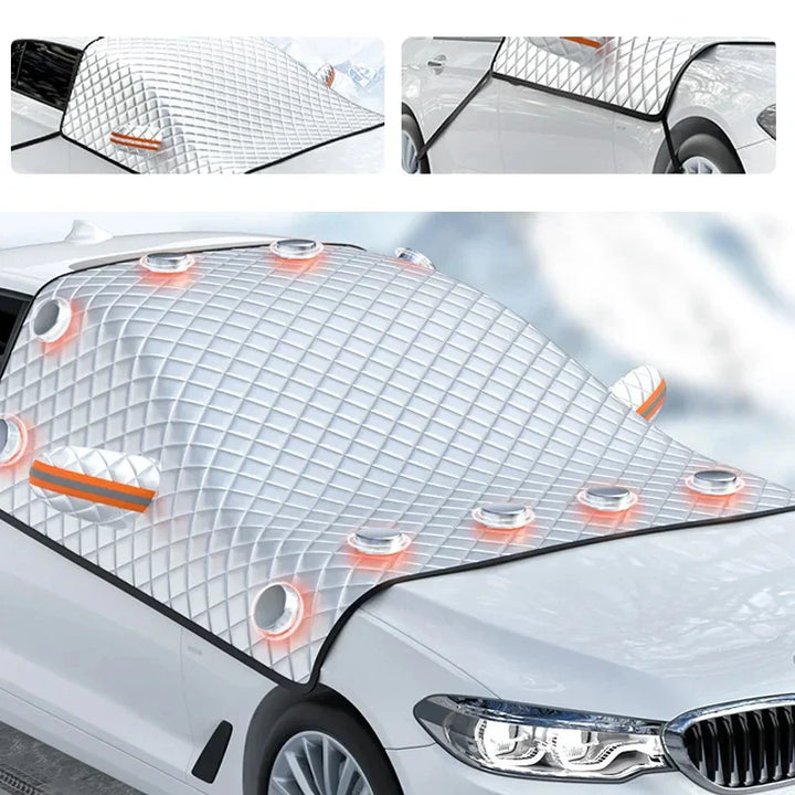 Skanto | Magnetisk bil frontrute deksel FrostGuard Max | Vinter isbeskyttelse & Sommer UV-beskyttelse | Vanntett & Enkel å feste