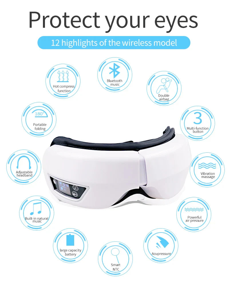 Skanto | Bluetooth Musikk Hot Compress Øyemassør