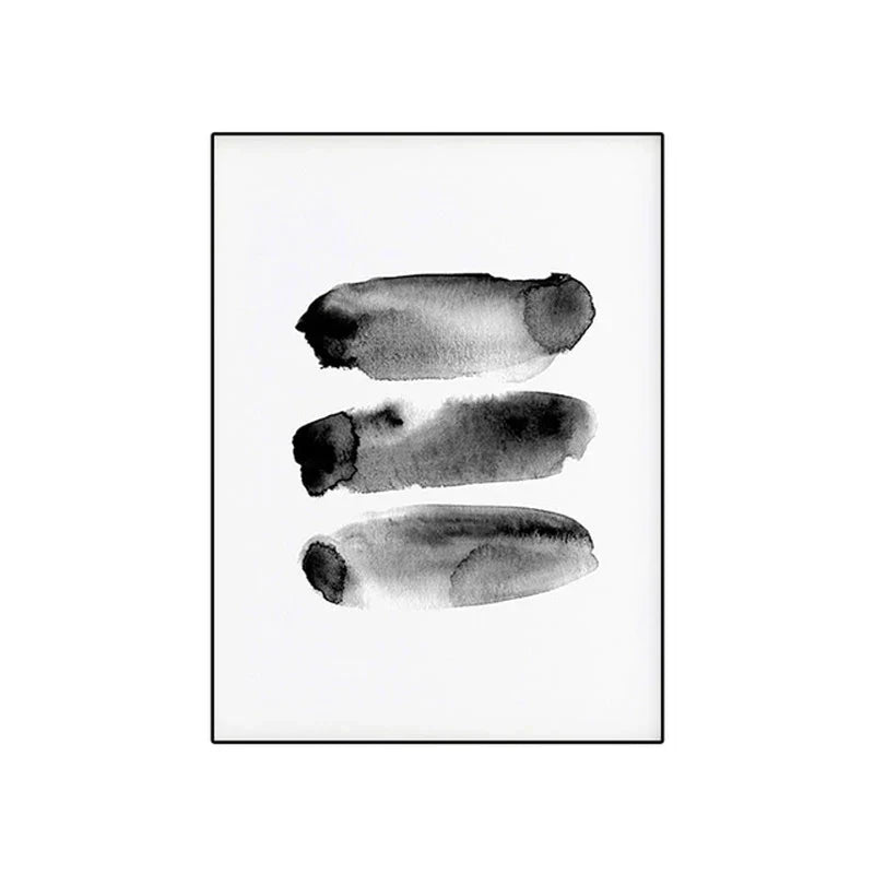 Svart Hvit Veggkunst Minimalistisk Abstrakt Blekkbørstestrøk Fin Kunst Lerret Utskrifter Plakater Bilder For Stue Hjemmekontor Kunst Dekor | Skanto