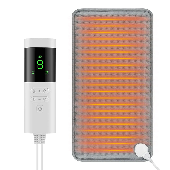 Skanto | ThermaEase Elektrisk Varmepute | 9 Temperaturnivåer & 4 Timer Moduser | 30×60 cm | Vaskbar & Rask Oppvarming | For Rygg, Mage & Ben
