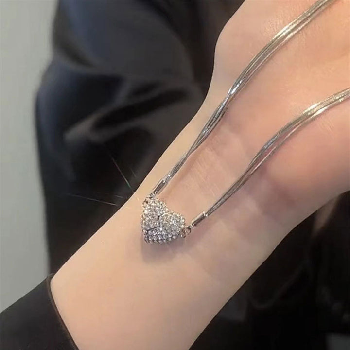 Skanto | Ice Love Magnetisk Zirkon Hjerte Smykke