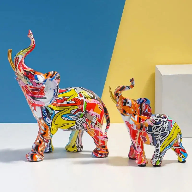 Skanto Dekor Graffiti Skanto Figurer, Harpik Fargerik Stor Skanto Statue Hjem Dekor Skulptur Kunst Skanto Statuer