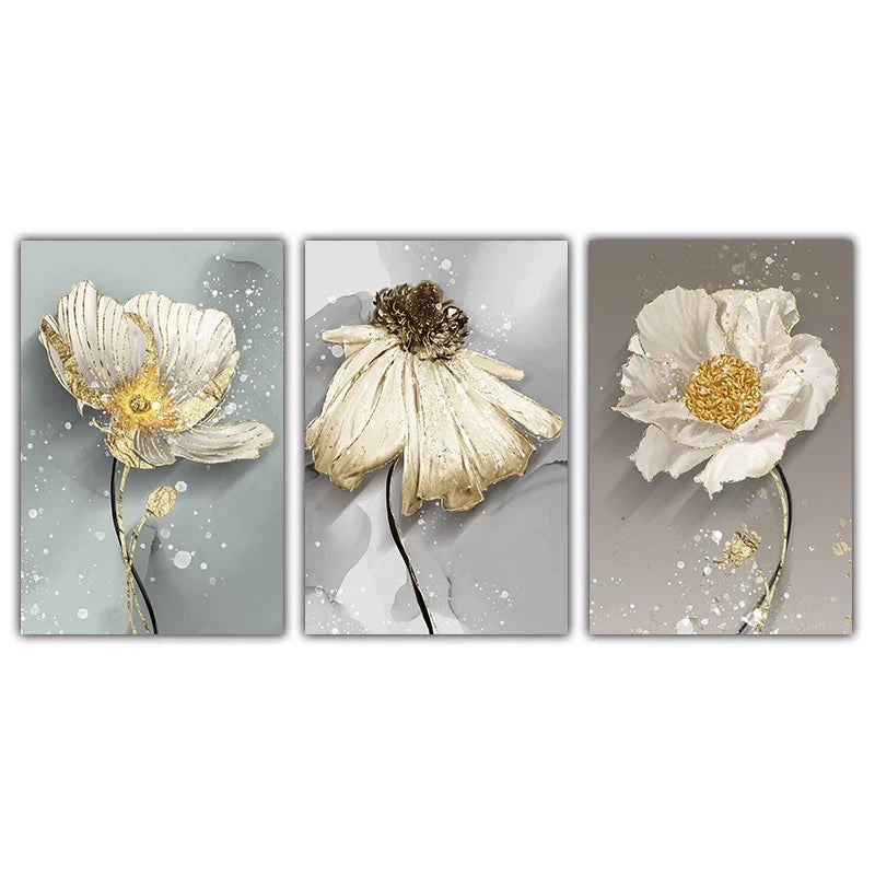 Moderne Abstrakt Maleri Splash Blomster Veggkunst Fine Art Lerret Utskrifter Plakater Elegant Botanisk Bilder For Stue Dekor | Skanto