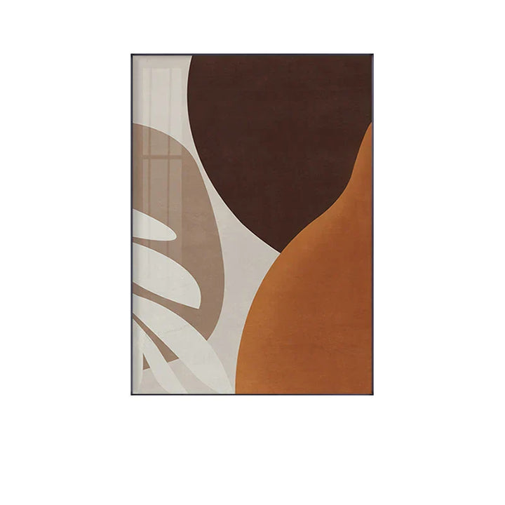 Moderne abstrakte jordnære toner geometrisk veggkunst fine kunst lerretstrykk bilder for stue spisestue moderne hjemmeinnredning | Skanto