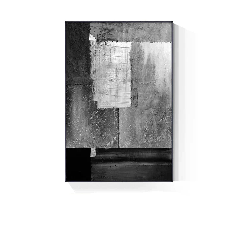 Blå-grå industri abstrakt veggkunst fine kunst lerrettrykk moderne kunst for moderne stue spisestue hjemme-kontor foyer kunst dekor | Skanto