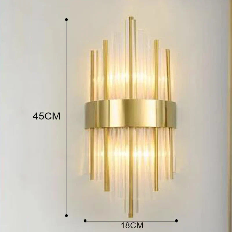 Skanto | GoldenLuxe Elegant LED Vegglampe | Luksuriøs Design i Gull | Stilig Veggbelysning