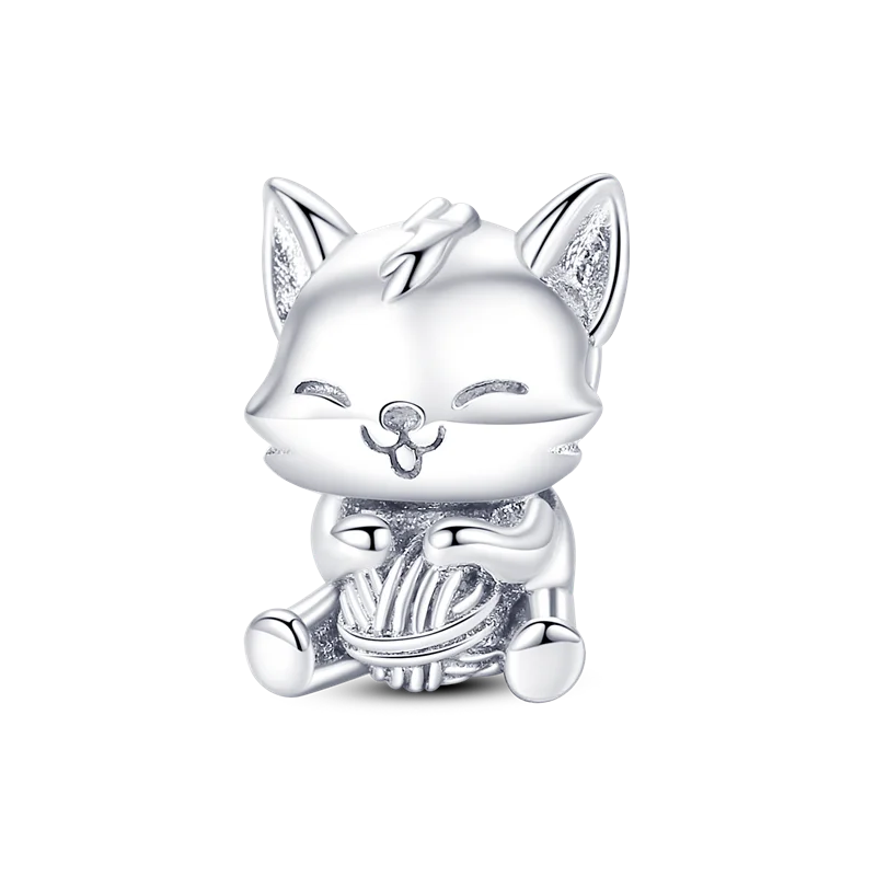 Skanto | 925 Sølv Gylden Leopard Charms Perler Fargerik Kameleon Nesehorn Løve Skarabé Katt Anheng Kompatibel med Original Pandora Armbånd Smykker