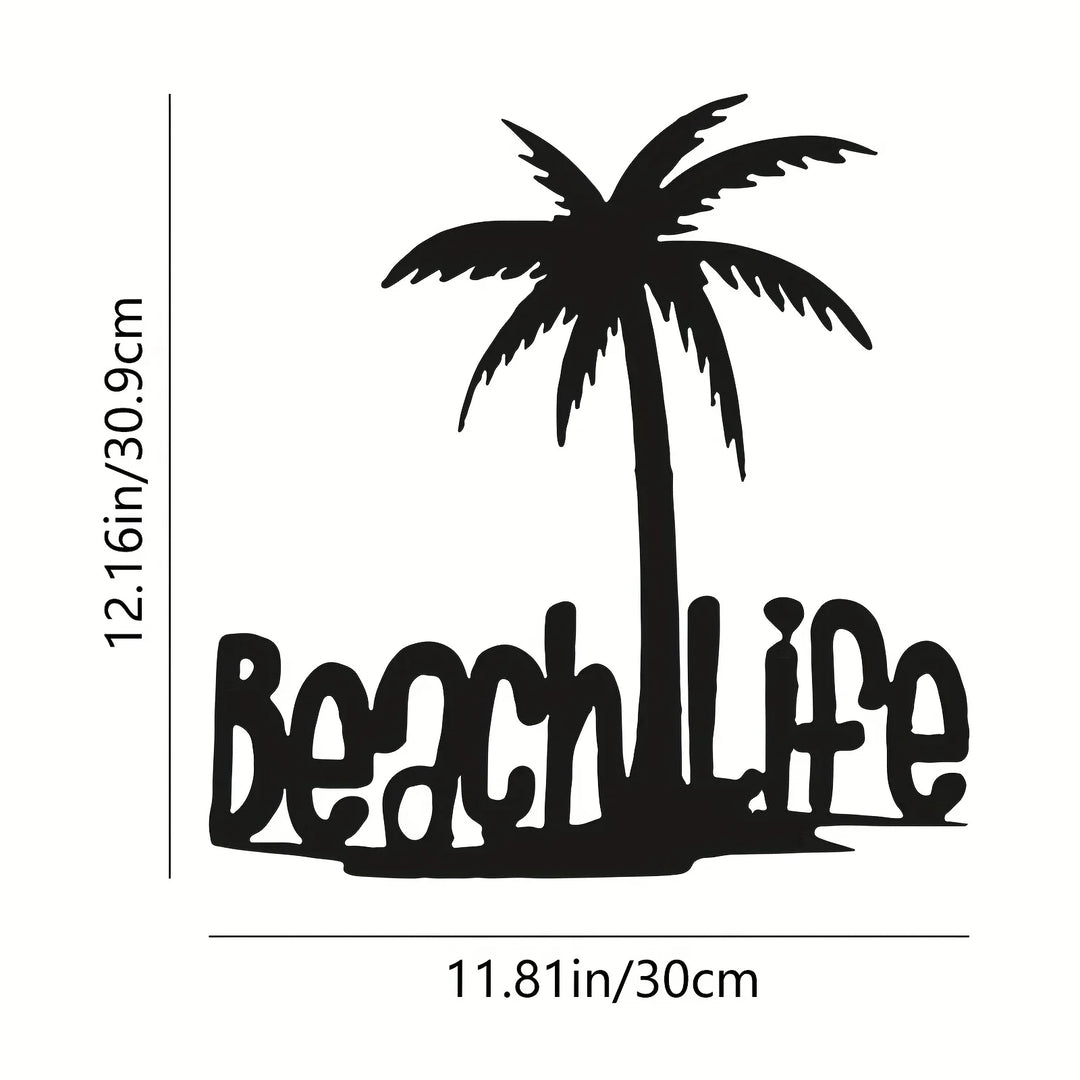 Beach Life Kokusnøtttre Metall Veggkunst 3D Dekorasjon For Stue Soverom Hjemme Kontor Veggdekorasjon | Skanto