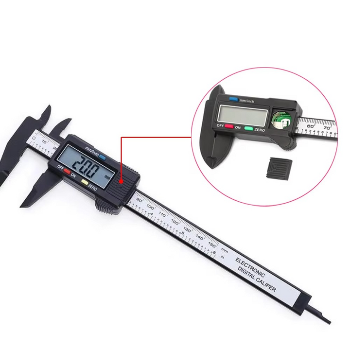 Skanto | Digital Skjutemåler Ruler, Karbonfiber Elektronisk Mikrometer Gauge
