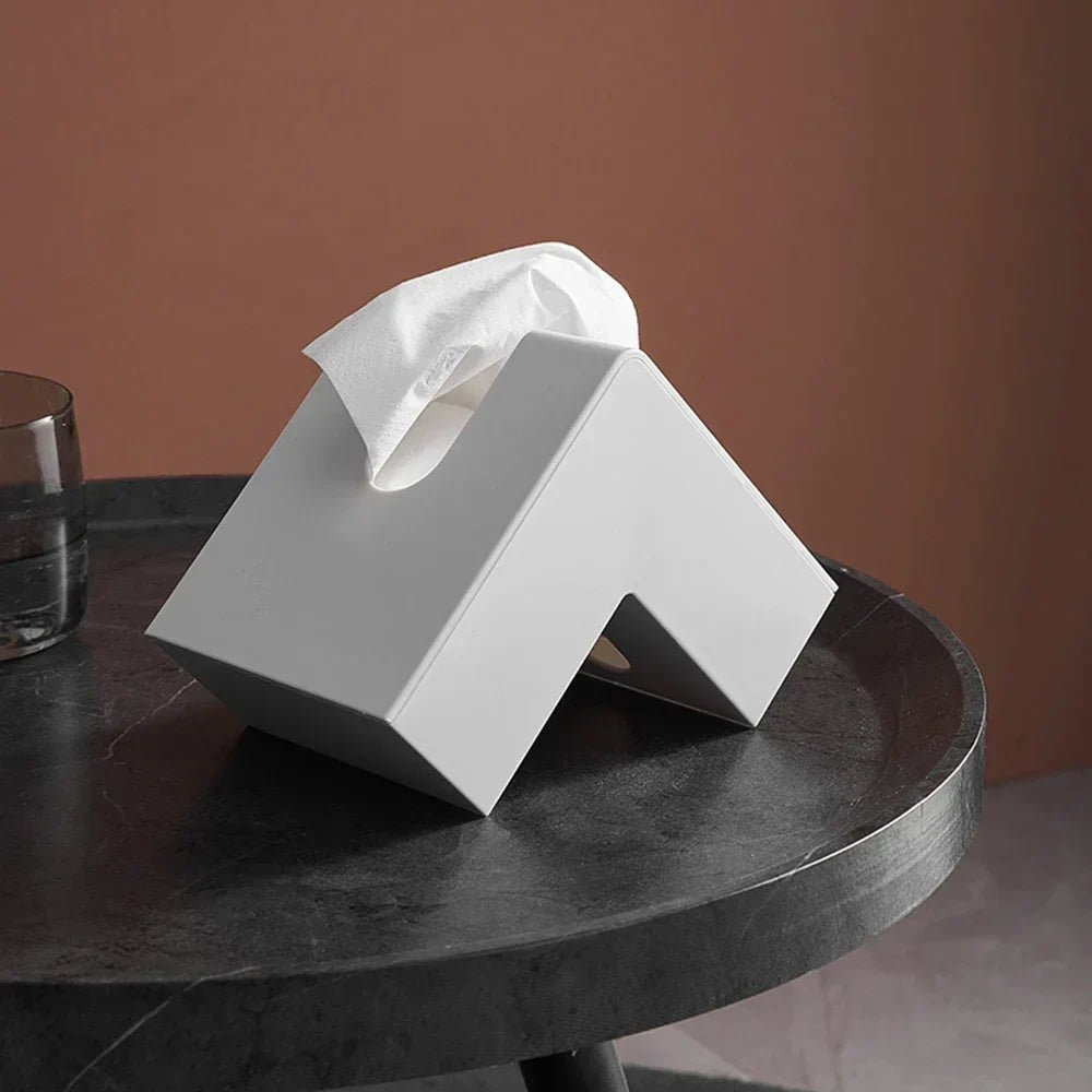 Minimalistisk Abstrakt L-formet Skulpturert Tissboks For Stue Kaffebord Kjøkken Benkeplate Skrivebord Nordisk Stil Hjem Innredning | Skanto