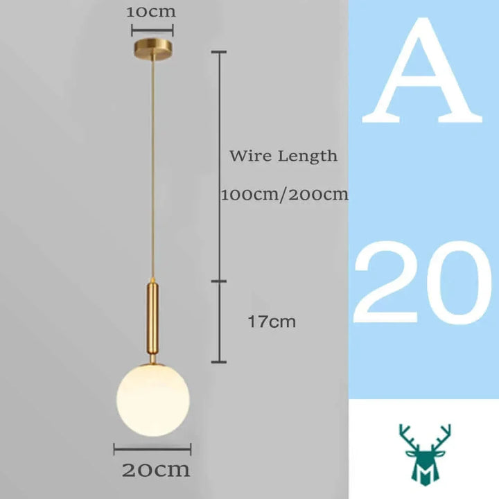 Skanto | Mid-Century Modern Glass Ball Pendant Light