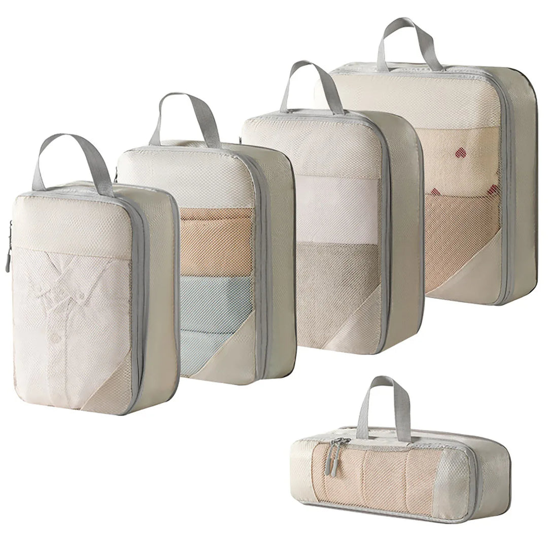Skanto | PackNest Kompresjons Organizer Set | 5-delt | Plassbesparende & Vannavvisende | Ideell for reise & hverdagsbruk