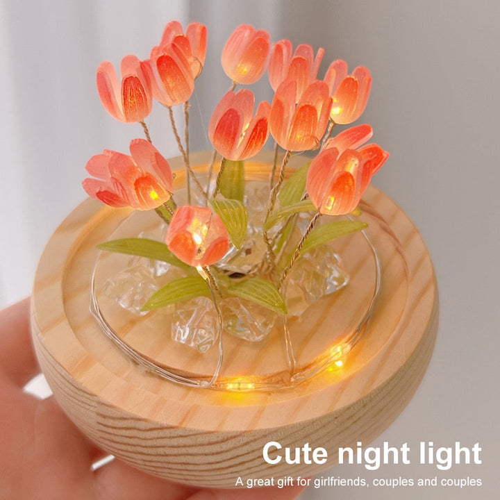 Skanto | Skinnende Tulipan Håndlaget Nattlampe
